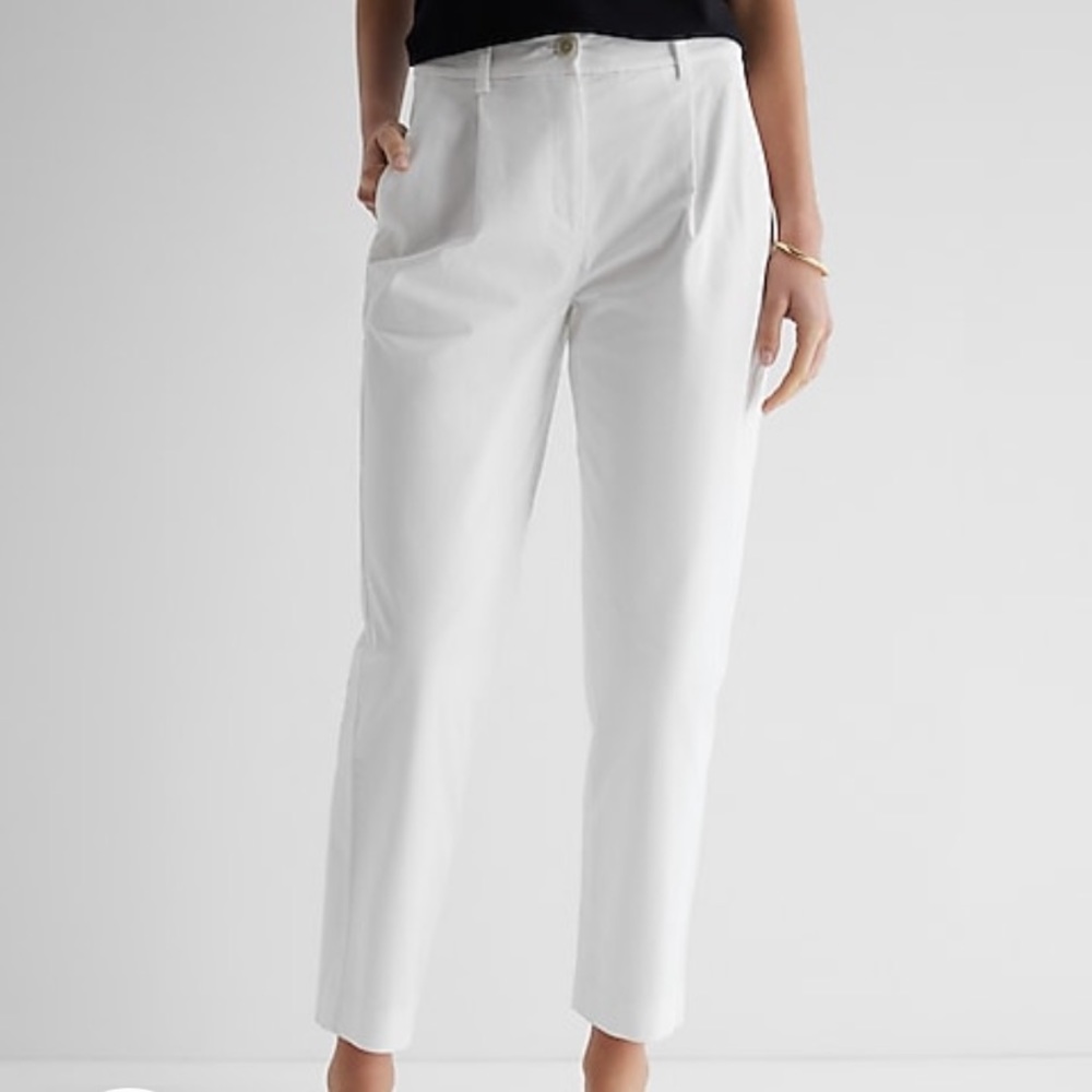 High waisted white pants